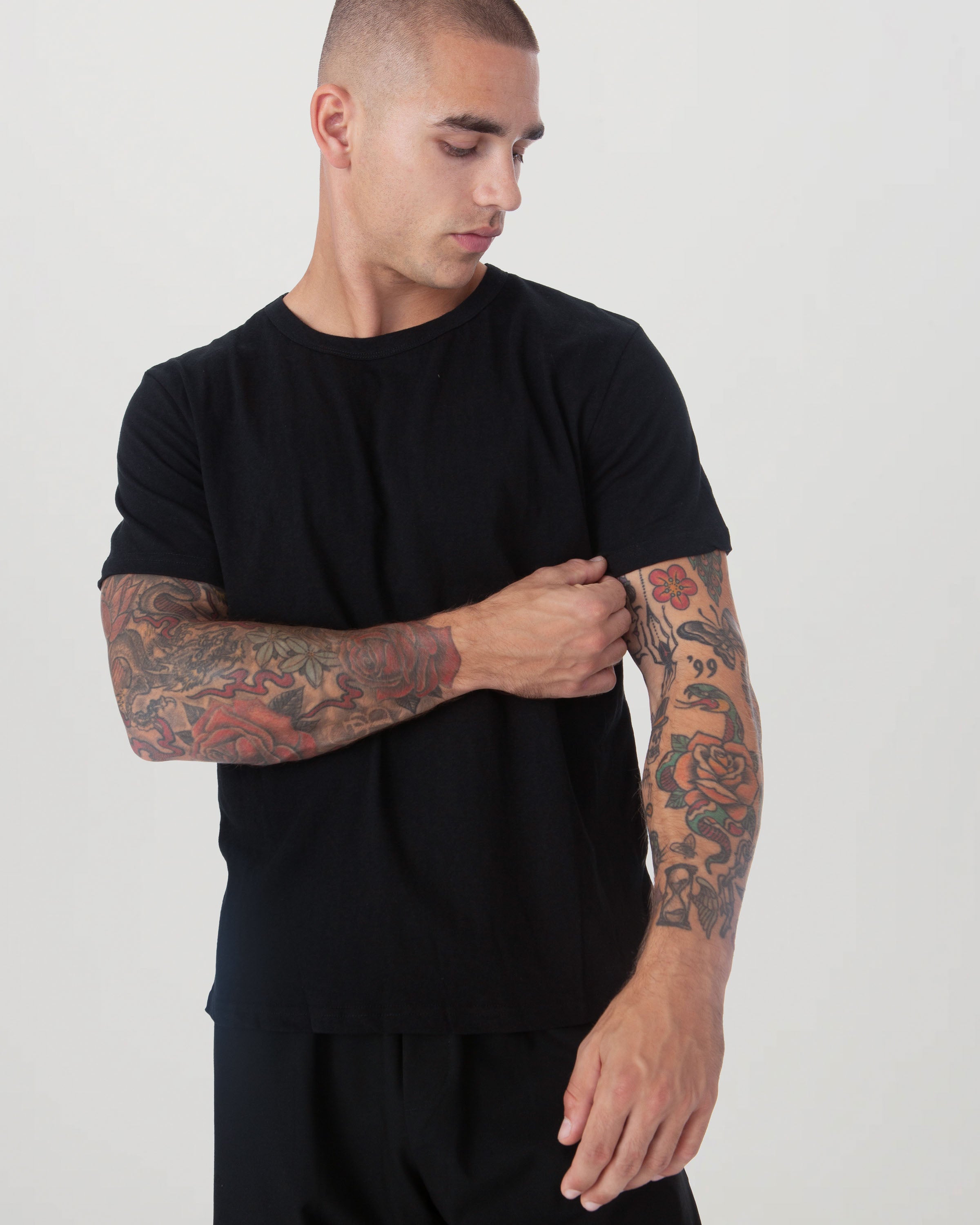 Black Slub Cotton T