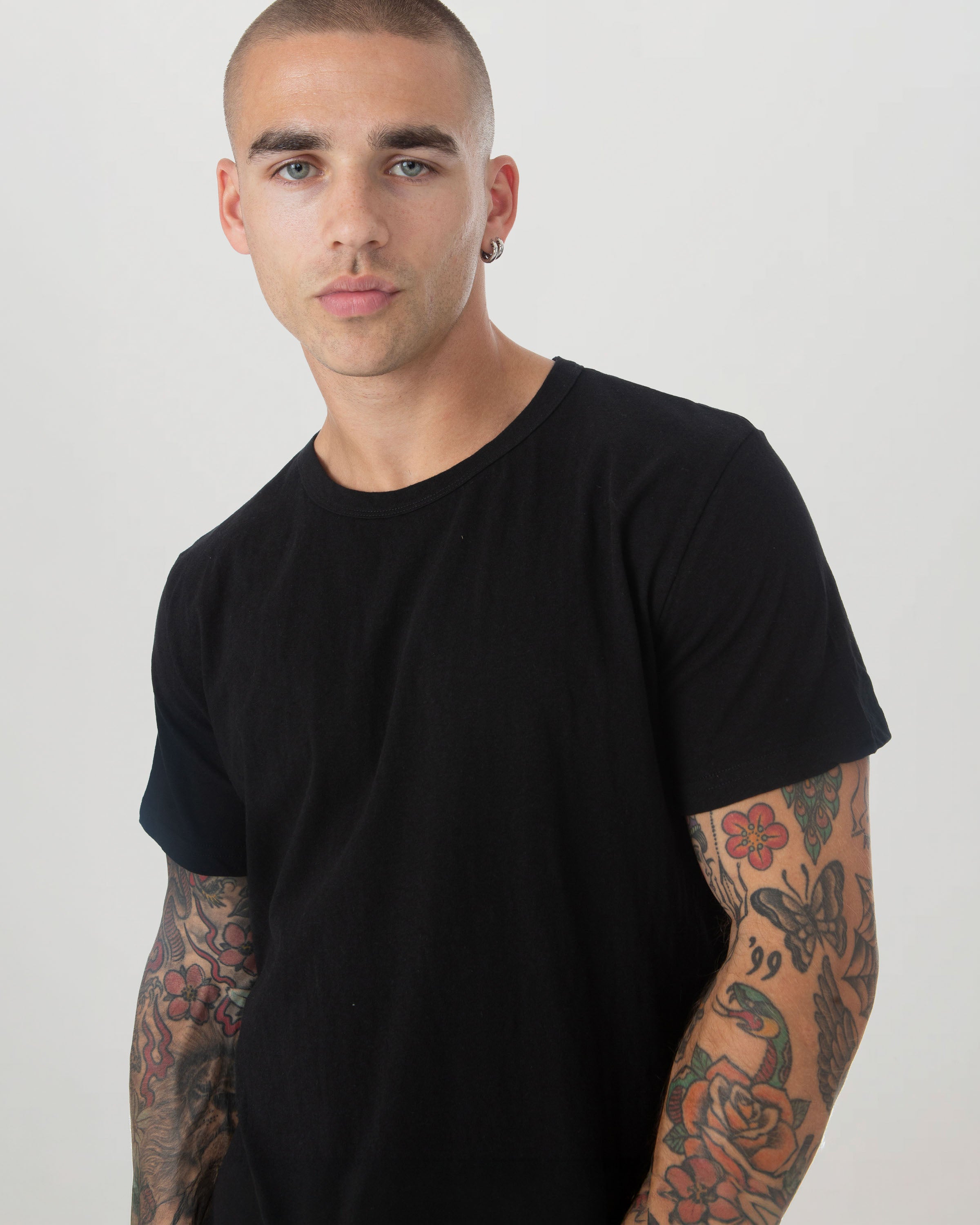 Black Slub Cotton T