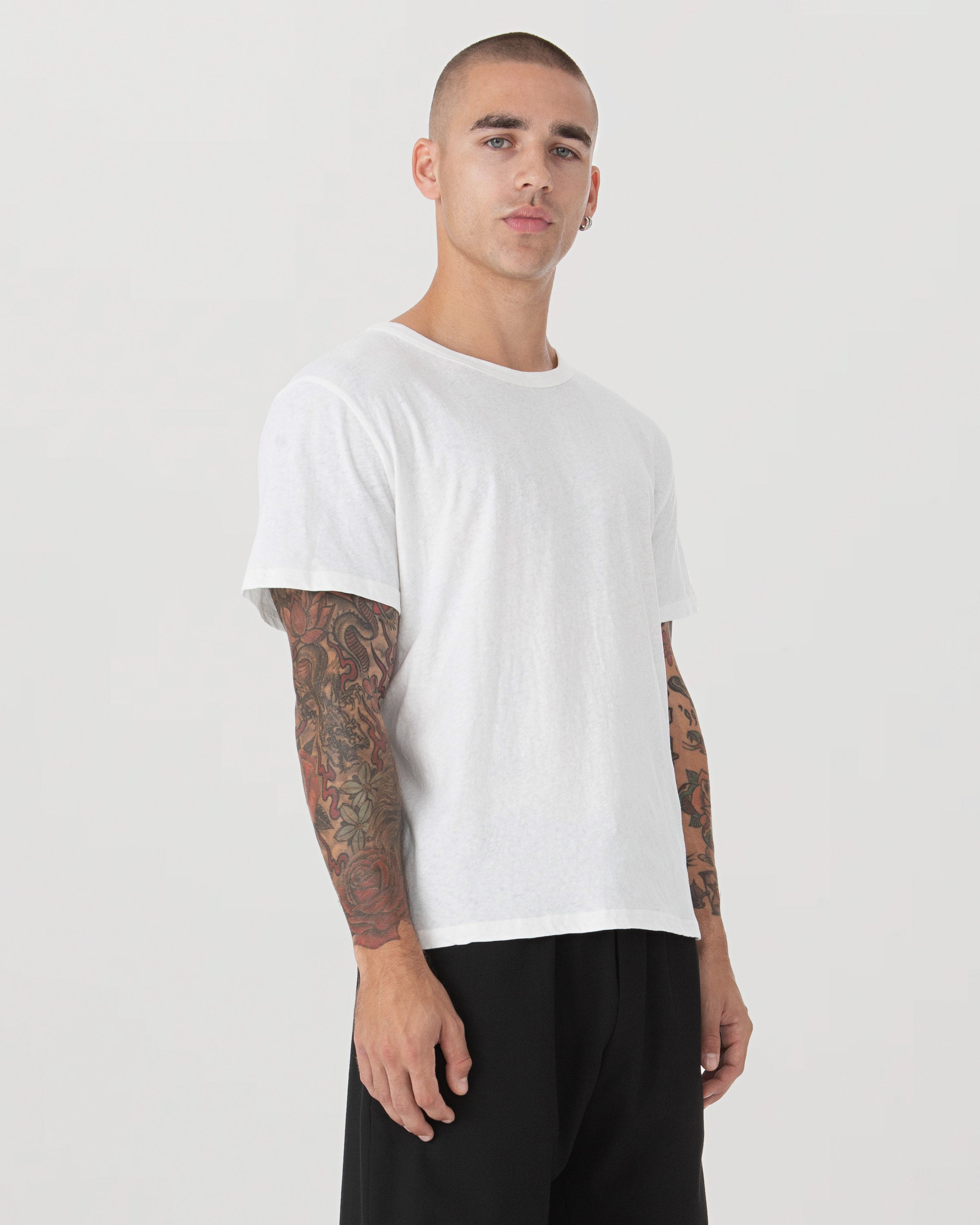 White Slub Cotton T