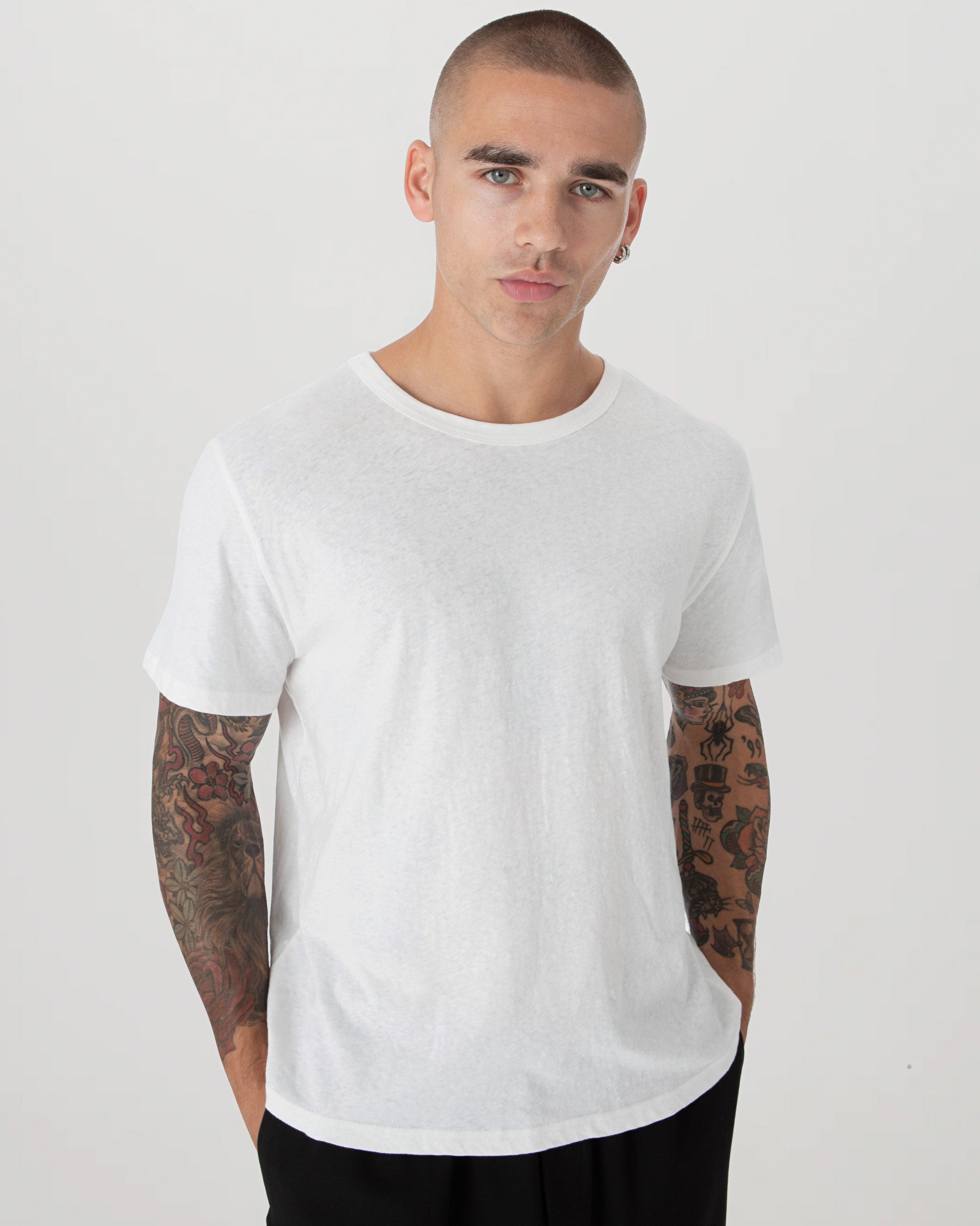 White Slub Cotton T