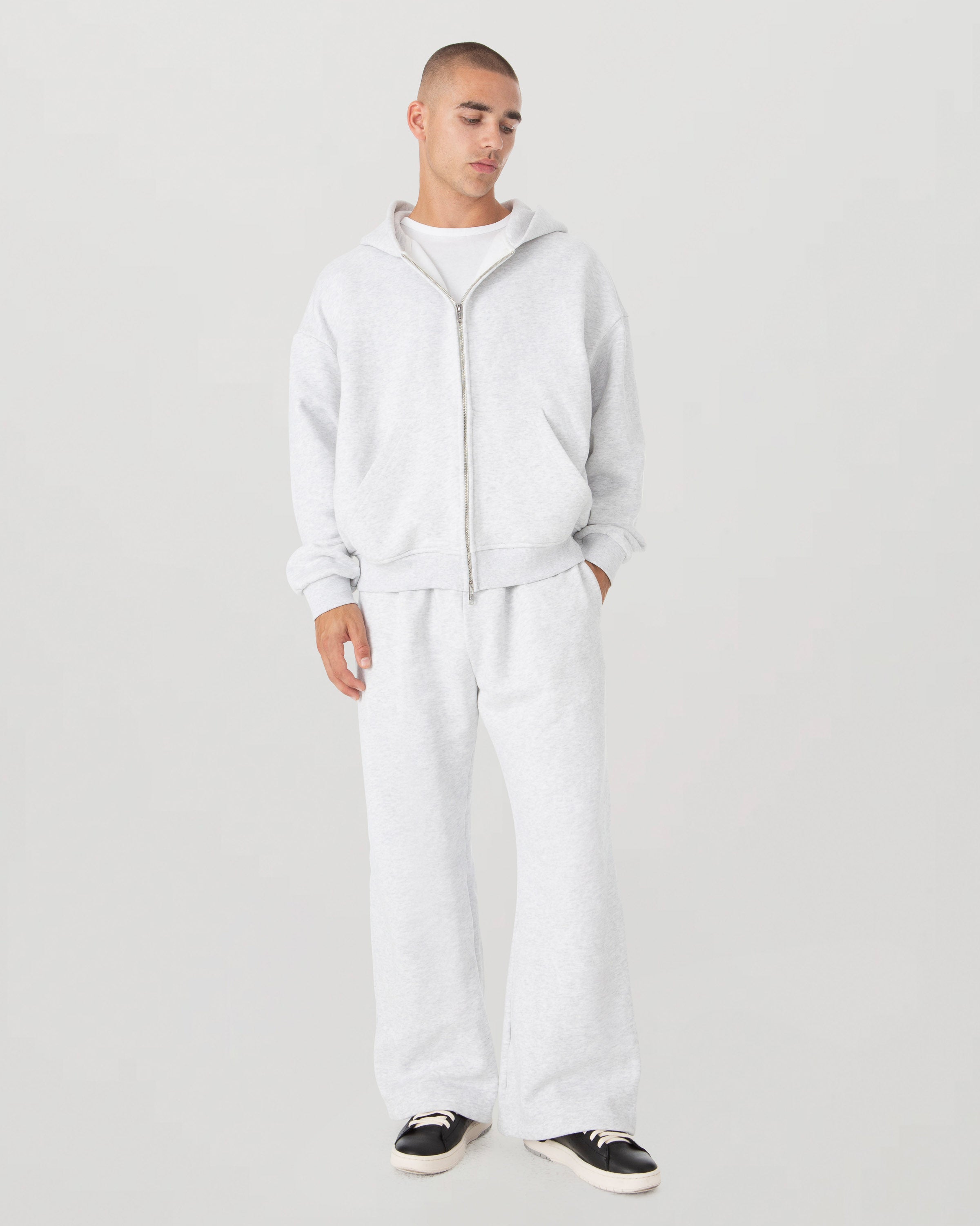 Grey Heavyweight Fleece Zip