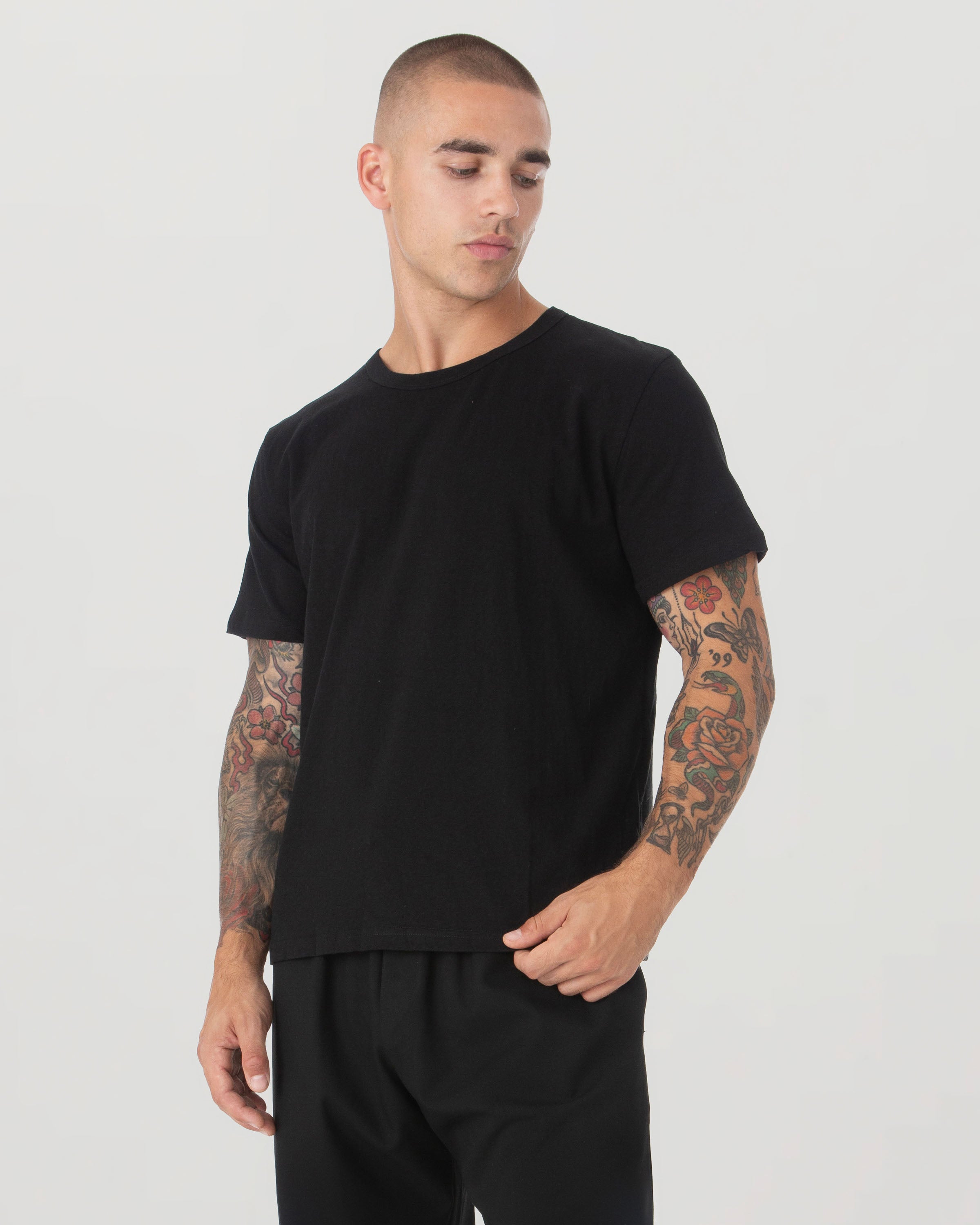 Black Slub Cotton T
