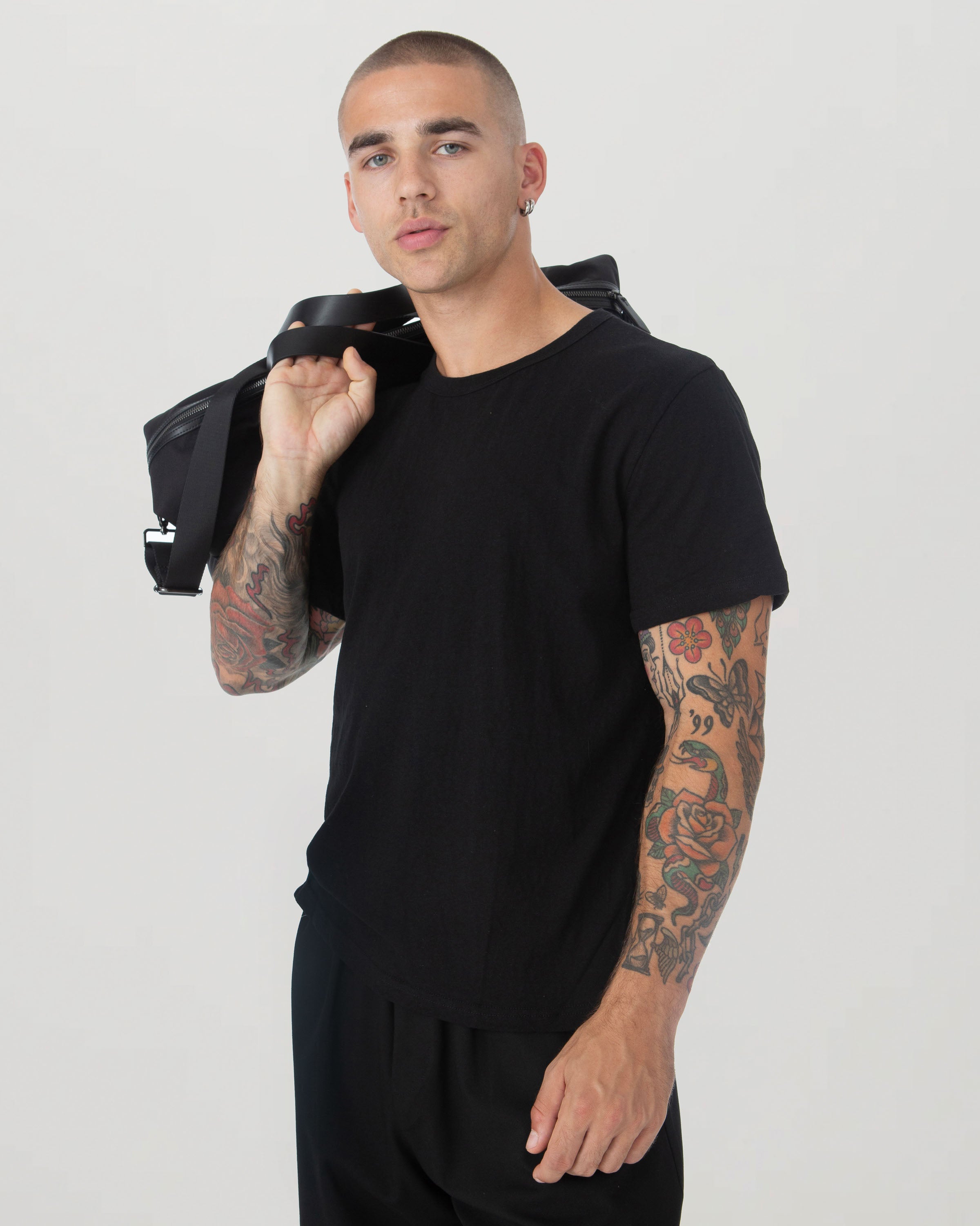 Black Slub Cotton T