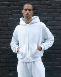 Grey Heavyweight Fleece Zip