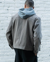 Lambskin Suede Shirt Grey