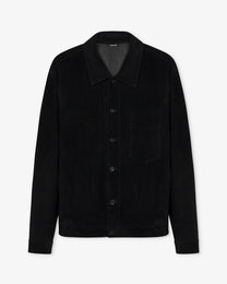 Lambskin Suede Shirt Black