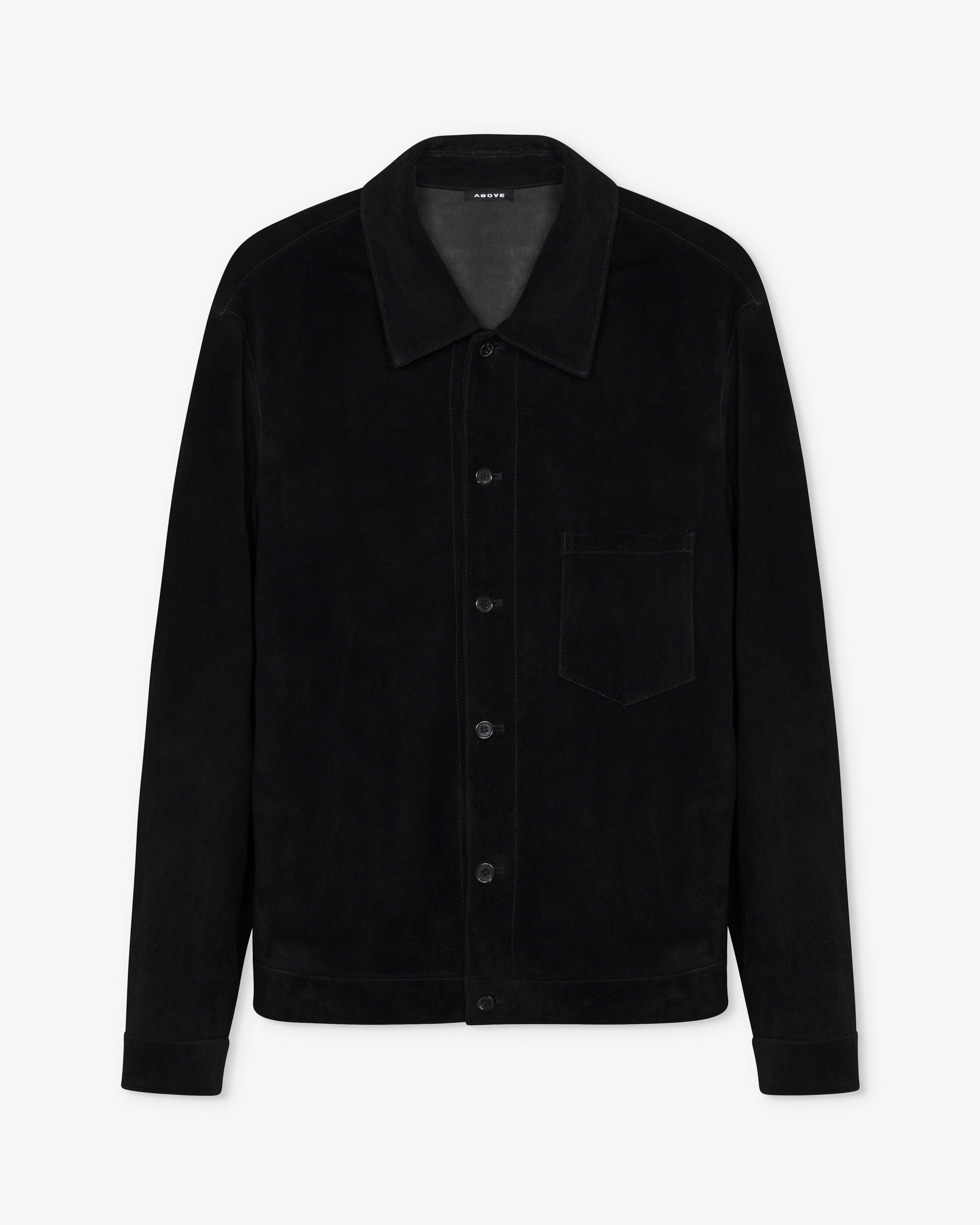 Lambskin Suede Shirt Black