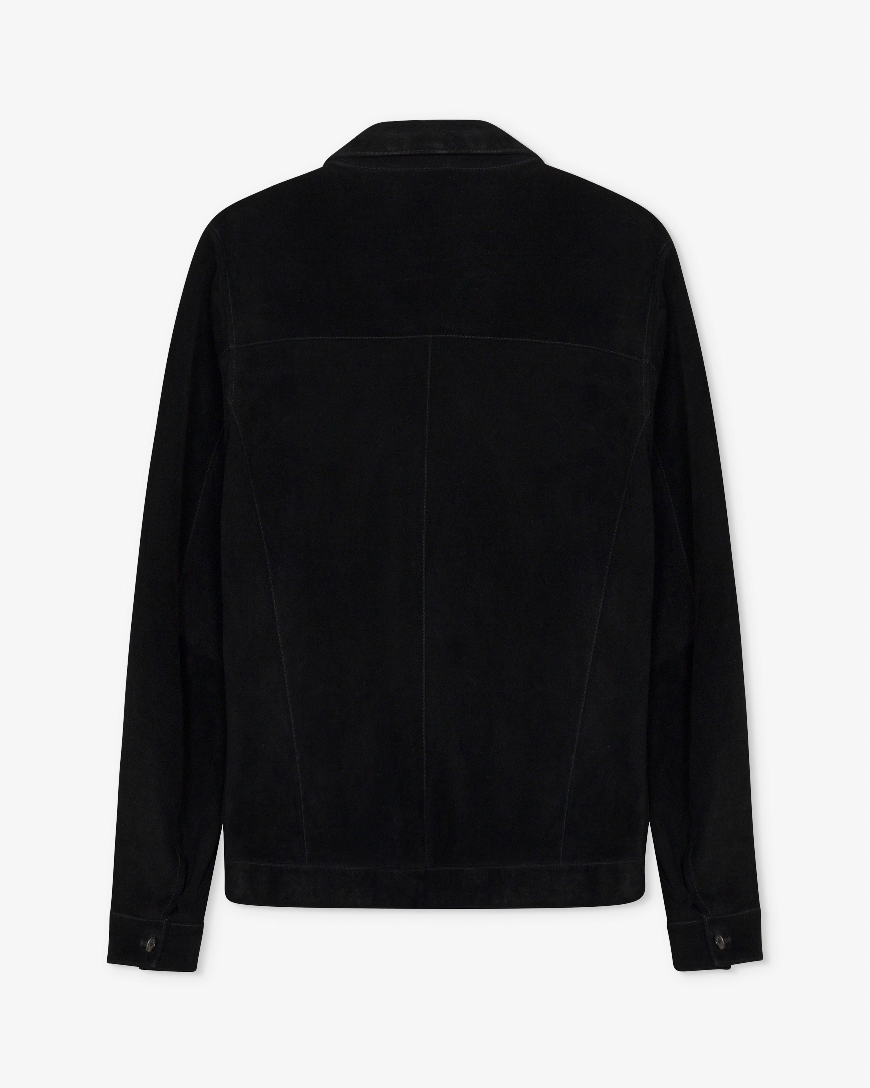Lambskin Suede Shirt Black