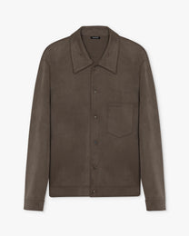 Lambskin Suede Shirt Grey